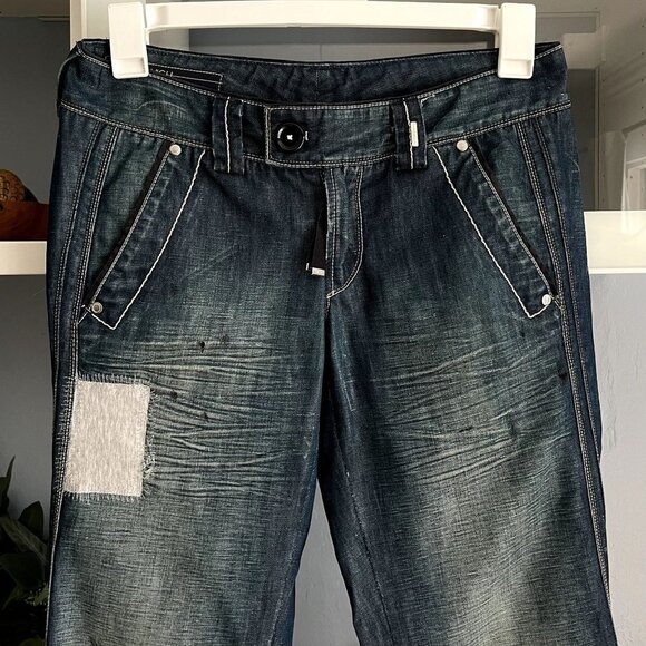 High Everyday Couture Denim Jeans Patches Distressed - Picture 2 of 8